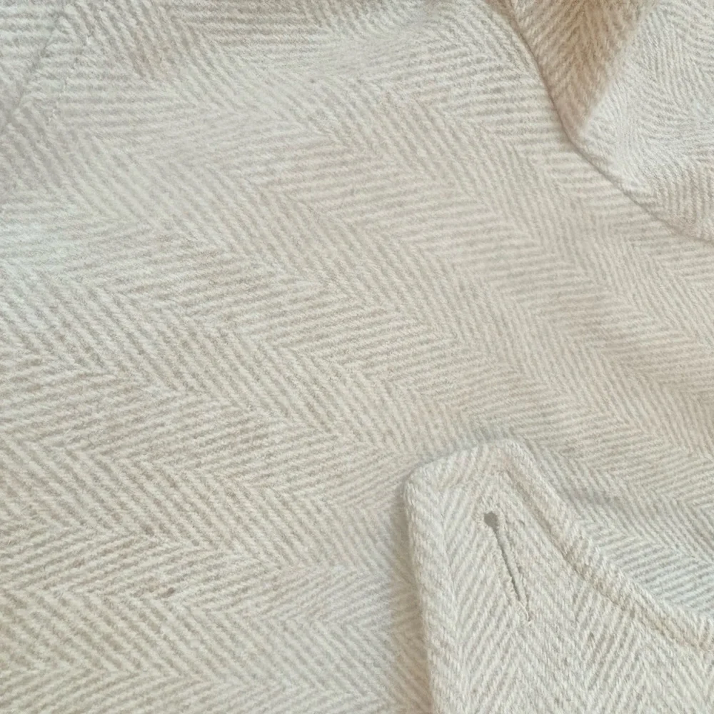 Vintage 60s 70s Givenchy wool herringbone peacoat with embroidered insignia 6 - Picture 11 of 12